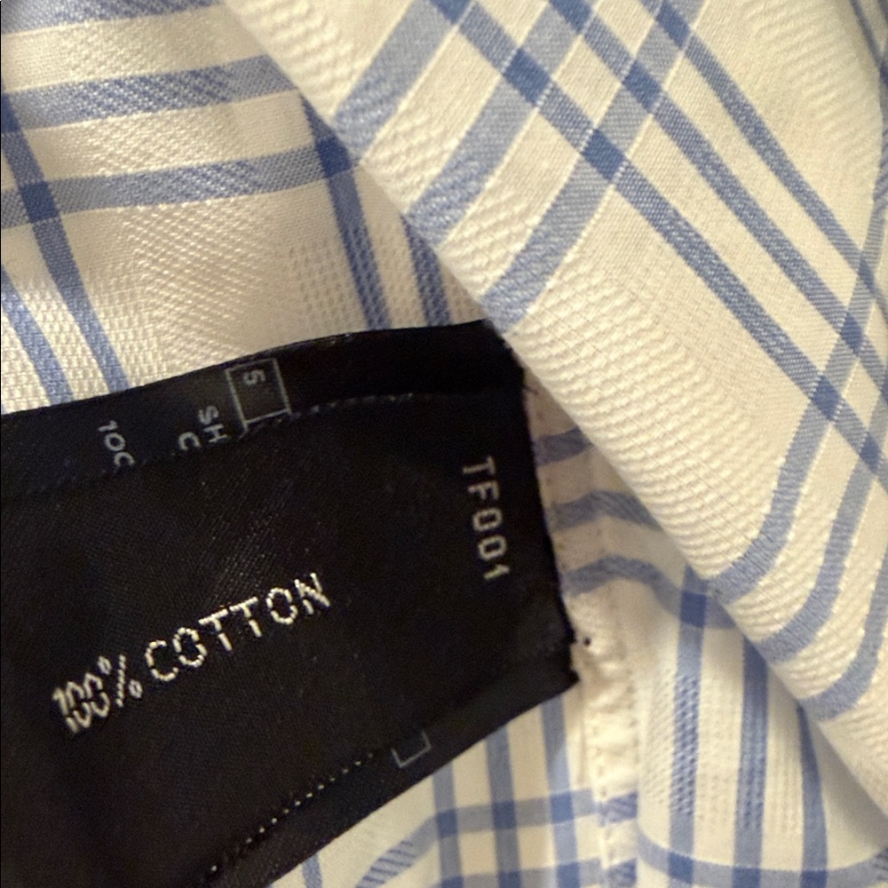 Tom Ford White and Blue Plaid Dress Shirt - Picture 4 of 6